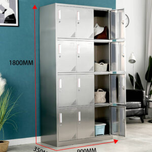 tủ quần áo inox 12 cửa 1800x350x900 với chất Liệu Khung làm từ tấm Inox 304 dày 1mm