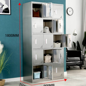 tủ quần áo inox 15 cửa 1800x350x900 được thiết kế chắc chắn, tinh tế và bền bỉ theo thời gian