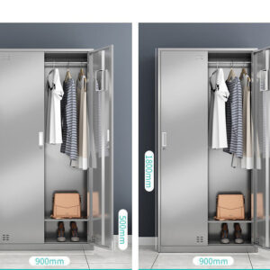 tủ quần áo inox 2 cửa 1800x900x500 với chất Liệu Khung làm từ tấm Inox 304 dày 1mm