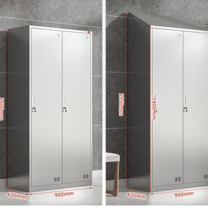 tủ quần áo inox 2 cửa mái xéo 1800x420x900 các góc cạnh được bo tròn để tránh đứt tay