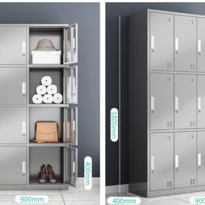 tủ quần áo inox 8 cửa 1800x400x900 Tiếp đất bằng 4 chân cao su chuyên dụng chống trợt