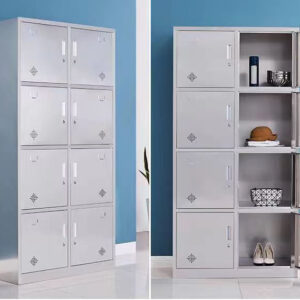 tủ quần áo inox 8 cửa 1800x400x900 chân tủ được bọc cao su chống trượt