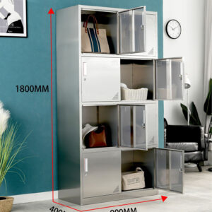 tủ quần áo inox 8 cửa 1800x400x900 được thiết kế chắc chắn, tinh tế và bền bỉ theo thời gian