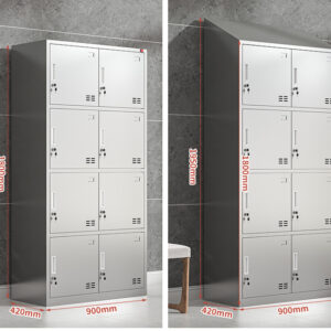 tủ quần áo inox 8 cửa mái xéo 1800x420x900 với chất Liệu Khung làm từ tấm Inox 304 dày 1mm