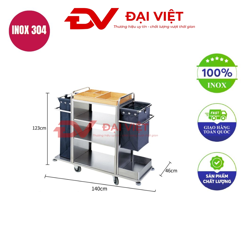 xe đẩy buồng phòng 1400x460x1230mm