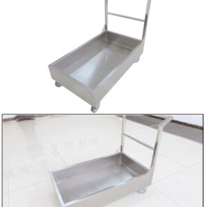 xe đẩy inox 1 tầng 995x590x850mm với tay đẩy tiện lợi