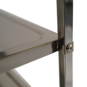 xe đẩy inox 3 tầng 550x310x785mm với khung xe làm từ inox hộp