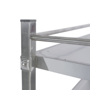 xe đẩy inox 3 tầng 593x340x792mm với khung làm từ inox hộp