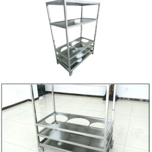 xe đẩy inox 5 tầng 3100x610x2000mm dùng để đẩy thức ăn trong nhà hàng