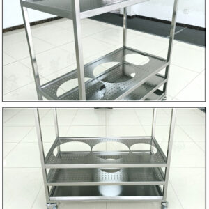 xe đẩy inox 5 tầng 3100x610x2000mm khung xe làm từ inox hộp