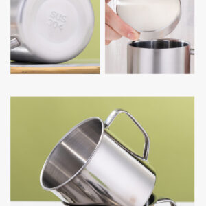 ca inox không nắp 8x9.7cm Kiểu dáng Tròn, bắt mắt