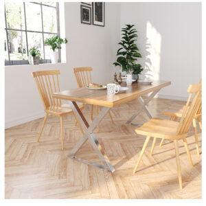 chân bàn inox 430x400mm Thiết kế với các thanh nan uốn cong nghệ thuật