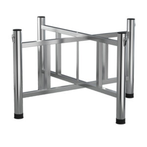 chân bàn inox chữ x xếp gọn 136x75cm Khung bằng inox 304 được gia cố thêm các thanh tăng cứng.