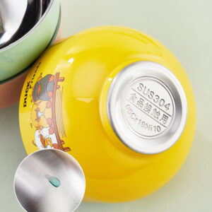 chén inox 2 lớp cho bé hình thú 12x7cm chén inox cách nhiệt này chống nóng dùng để đựng cơm, canh cho trẻ em, gia đình, trường mầm non