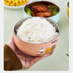 chén inox 2 lớp cho bé hình thú 12x7cm đa dạng màu sắc và hình ảnh cho bé lựa chọn