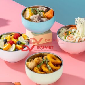 chén inox cách nhiệt 16x7.5cm Độ bền cao, không gỉ sét, thẩm mỹ và an toàn