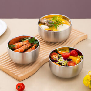 chén inox cho bé 14x7.4cm chén inox cách nhiệt này chống nóng dùng để đựng cơm, canh cho trẻ em, gia đình, trường mầm non