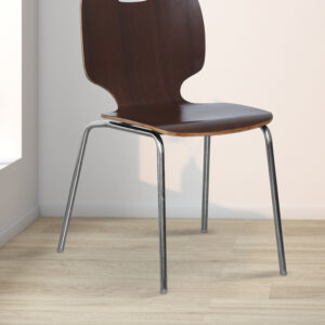 ghế cafe chân inox uốn cong GC26 có Mặt ghế và lưng ghế bằng nhựa uốn cong đẹp mắt