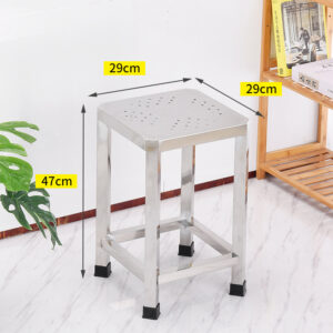 ghế đẩu inox vuông 29x29x47cm 4 Chân ghế được bọc lớp cao su chống trượt