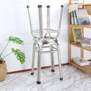 ghế đôn tròn inox 29x42cm 4 Chân ghế được bọc lớp cao su chống trượt