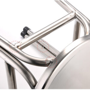 ghế đôn tròn inox 29x55cm Các mối hàn được thực hiện bằng công nghệ hàn TIG có khí Ar bảo vệ chống oxi hóa
