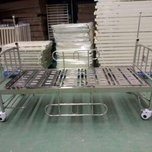 giường bệnh nhân inox 2 tay quay 2000x900x500mm chân đế cao su chống trượt