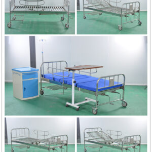 giường inox 1 tay quay 2000x900x530mm với chất liệu inox 304 chống gỉ