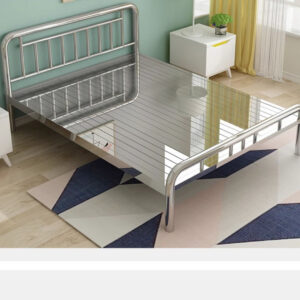 giường inox 1m5x2m chân đế cao su chống trượt