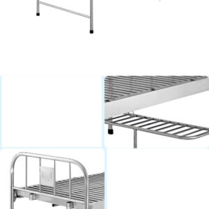 giường inox cho bệnh nhân 2000x1200x530mm chân giường ống inox đường kính 32 mm