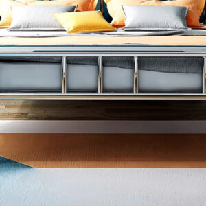 giường inox đôi khung inox hộp 30 x 60 mm