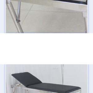 giường khám bệnh inox 1900x600x650mm chân đế cao su chống trượt