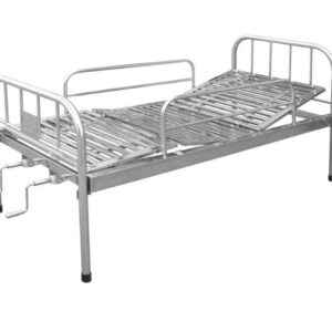 giường y tế inox 2 tay quay có bô vệ sinh 2060x900x530mm chân giường ống inox đường kính 32 mm