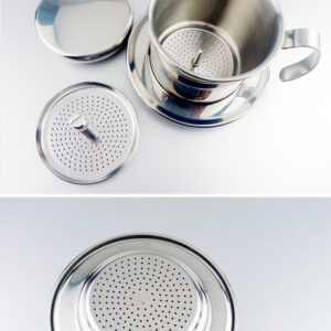 phin pha cafe inox 10.5x9cm Bề mặt nhẵn bóng, tránh bám bẩn và dễ dàng cọ rửa, hạn chế vi khuẩn, dể vệ sinh