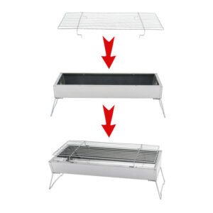 thùng nướng than inox 45x23x22cm Các mép gấp chấn dập bằng máy CNC