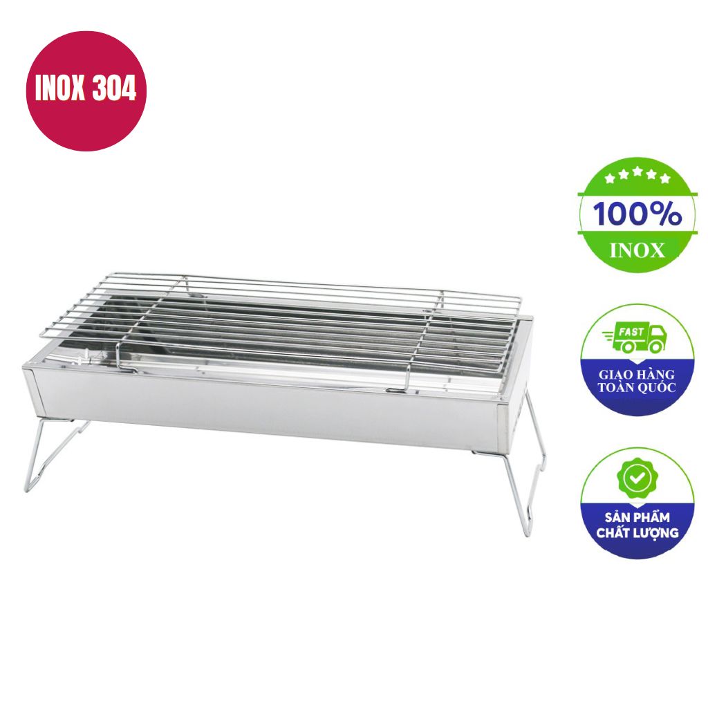 thùng nướng than inox 45x23x22cm
