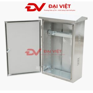 vỏ tủ điện inox ngoài trời 2 lớp cửa 600x1000x300mm với mặt trong được lắp sẳn khung để bắt thiết bị điện
