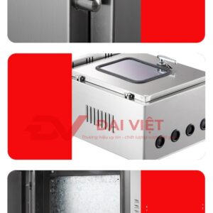 vỏ tủ điện inox ngoài trời cửa kính 400x300x200mm được trang bị lớp gioăng cao su chống nước