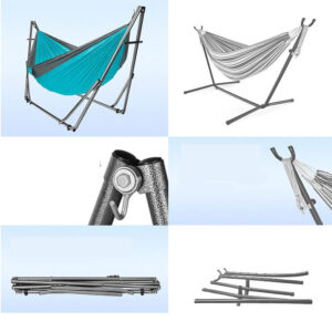 võng xếp inox 250x84x127cm Chất Liệu Khung Inox 304 cao cấp chống gỉ, có thể gấp gọn mang đi tiện lợi