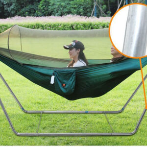 võng xếp inox 260x110x97cm Chân đế với các đế cao su chống trượt