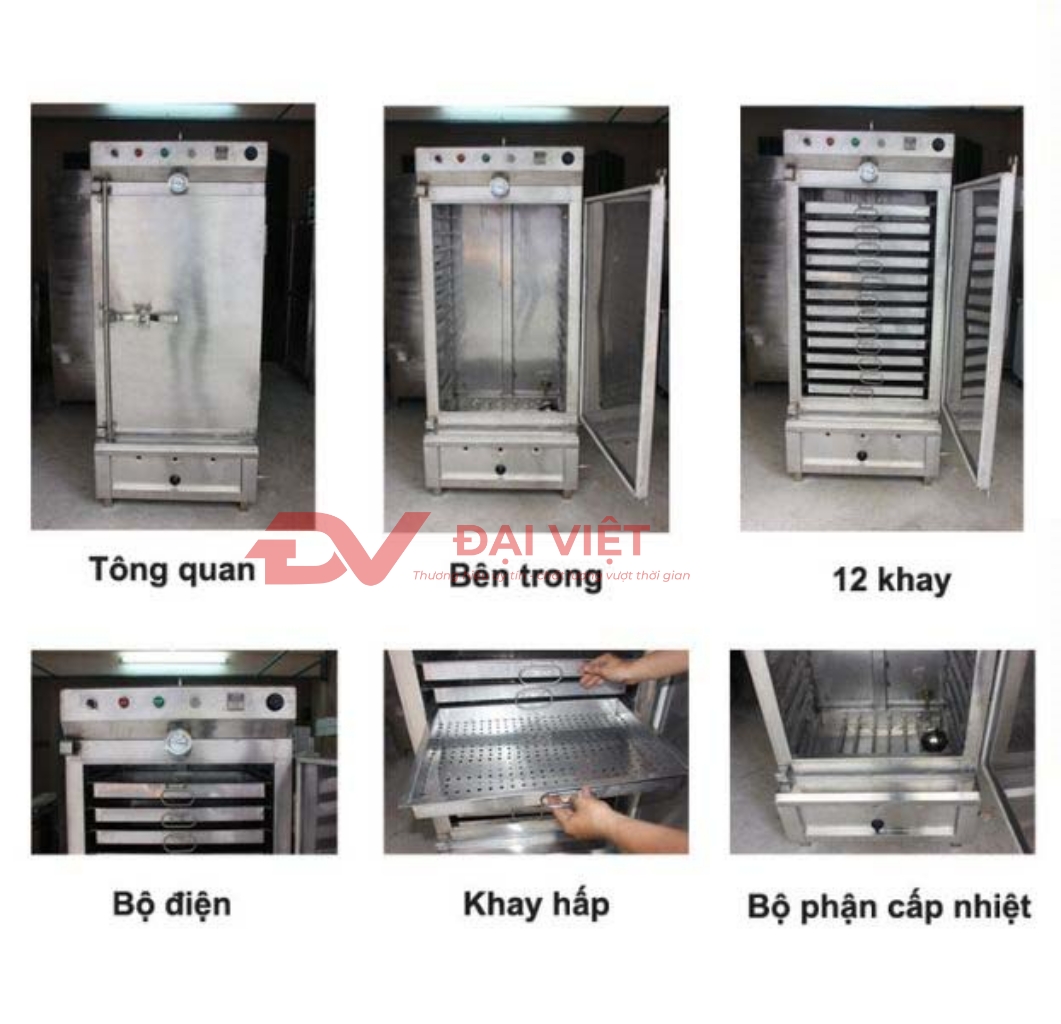 Cấu tạo của tủ hấp cơm công nghiệp