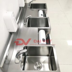 Chậu rửa dụng cụ y tế 3 ngăn 1