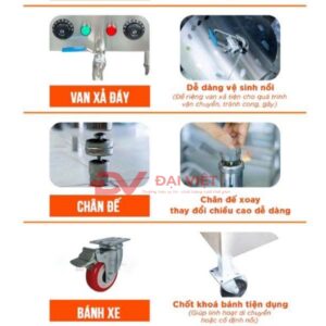 Nồi điện nấu hủ tiếu với bánh xe di chuyển