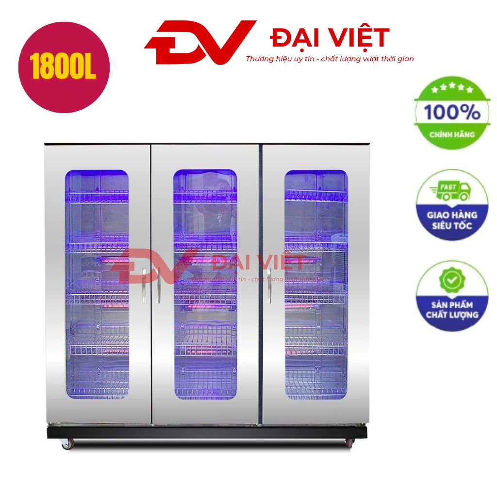 Tủ Sấy Bát 1800L 3 Cánh Kính