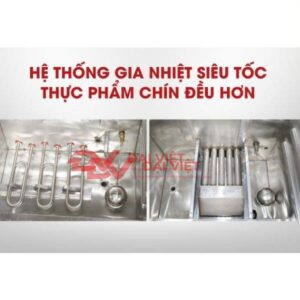 Tủ hấp cơm công nghiệp với hệ thống gia nhiệt nh