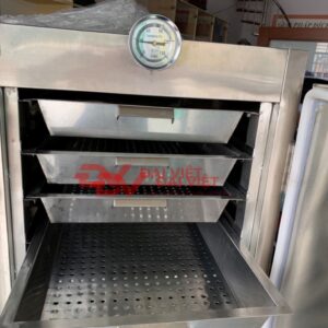 Tủ cơm 6 khay dùng gas và điện với khay cơm được làm từ inox 304 an toàn vệ sinh