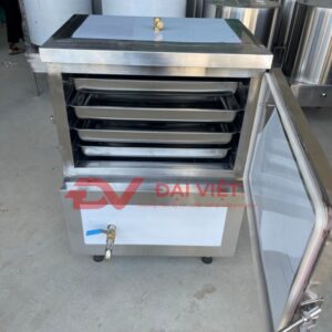 Tủ cơm công nghiệp 8 khay điện và gas với kiểu dáng đẹp mắt