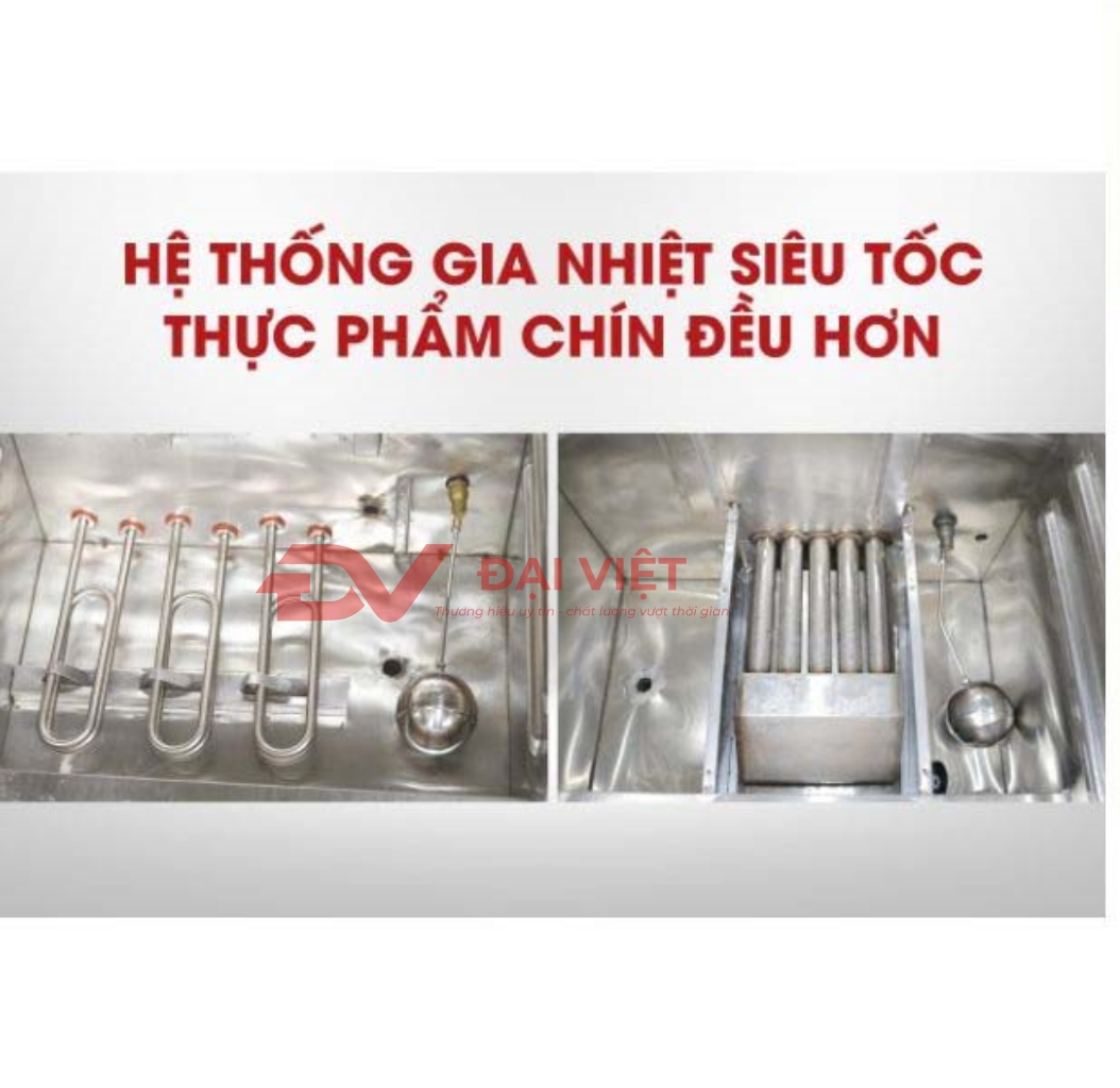 Tủ hấp cơm công nghiệp với hệ thống gia nhiệt nh