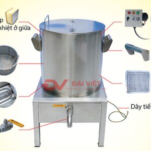 Xe bán hủ tiếu phở 100L mâm nhiệt (điện rời) các bộ phận được nhập khẩu