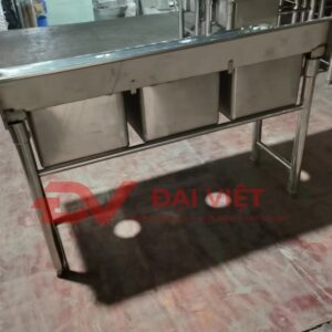 bồn rửa tay inox công nghiệp 3 hố 1800x500x800mm 5