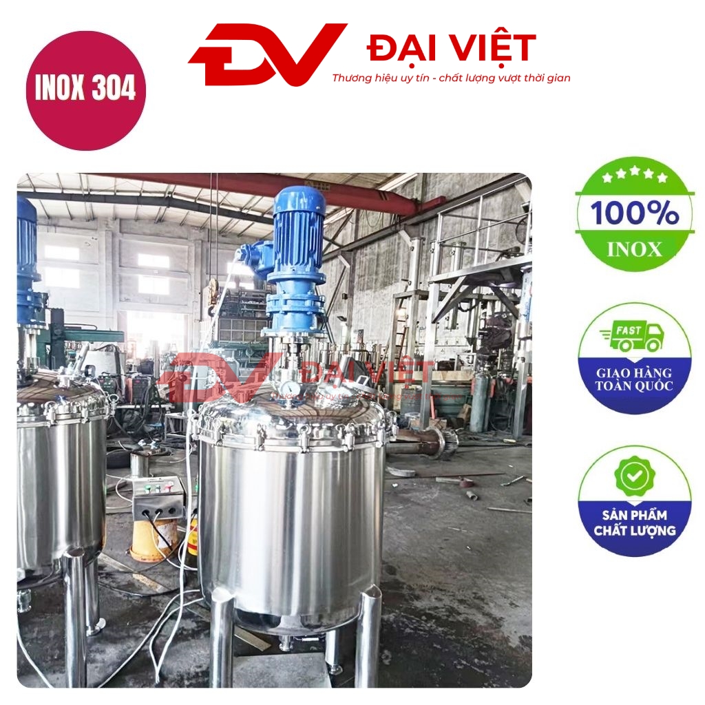 bồn trộn gia nhiệt chất lỏng 2 lớp 250l